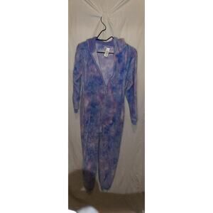 Children's Place Girls Blue Pink Tie Dye Unicorn Hooded Footie Pajama Kids XL
